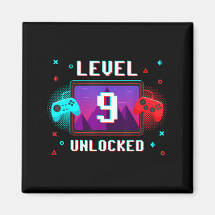 Level 9 Unlocked Video Gamer Funny 9th Birthday Bo Magnet