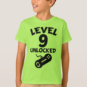 Level 9 Unlocked Video Games 9th Birthday T-Shirt