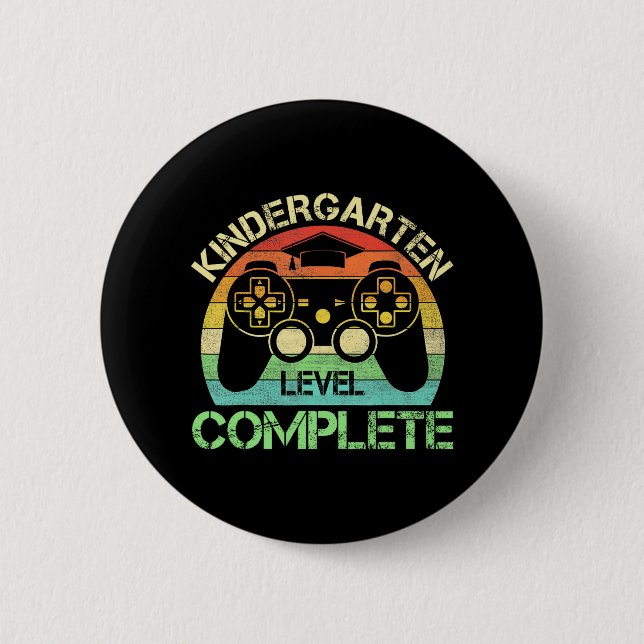 Level Complete Gaming Boy Last Day Of School  Button (Front)