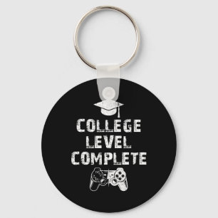 Level Complete Vintage Funny Video Gamer Graduatio Keychain
