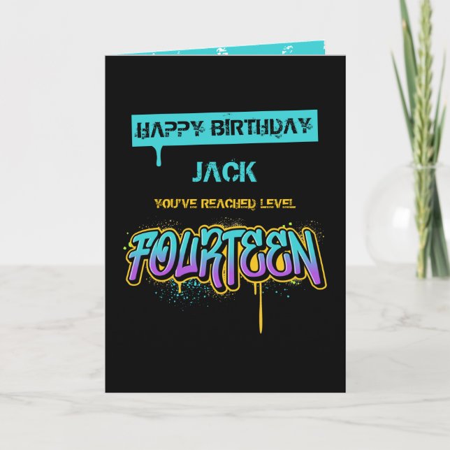 Level Fourteen Birthday Card (Front)