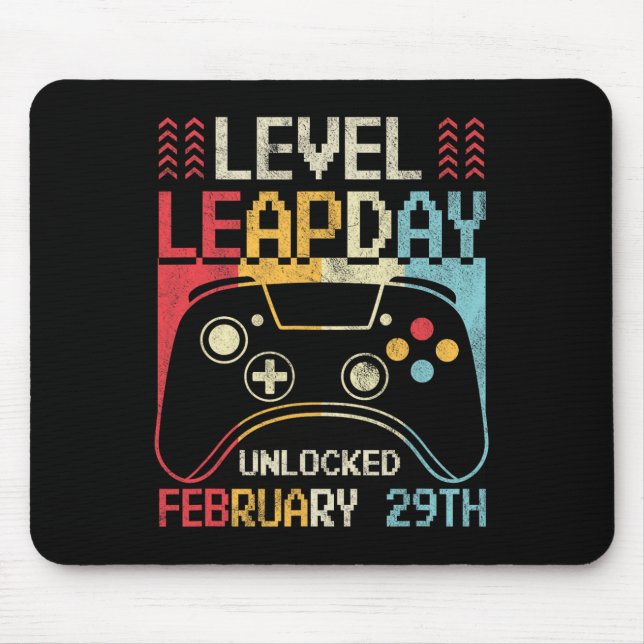 Level Leap Day Unlocked Video Game Controller Game Mouse Pad (Front)