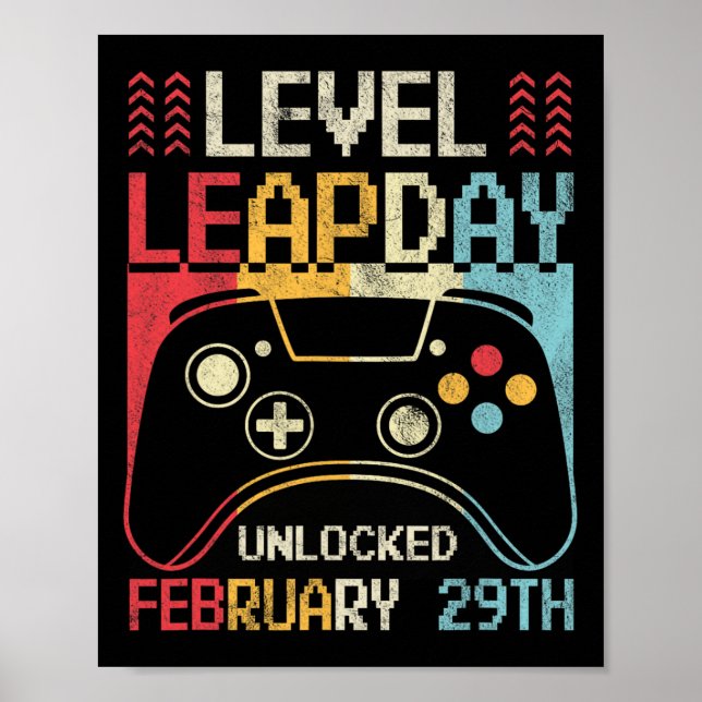 Level Leap Day Unlocked Video Game Controller Game Poster (Front)