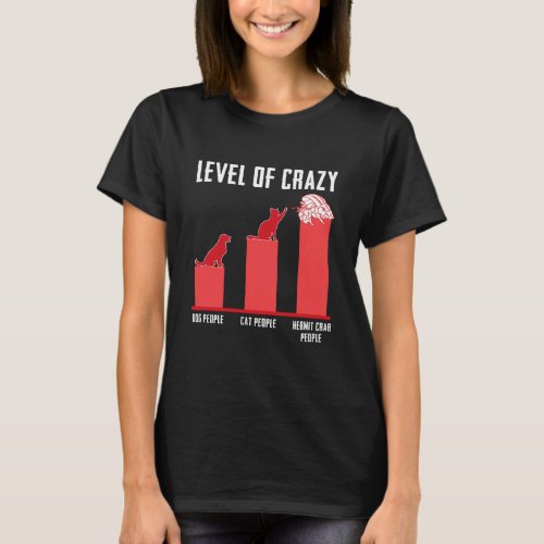 Level Of Crazy Dog People Cat People Hermit Crab  T_Shirt