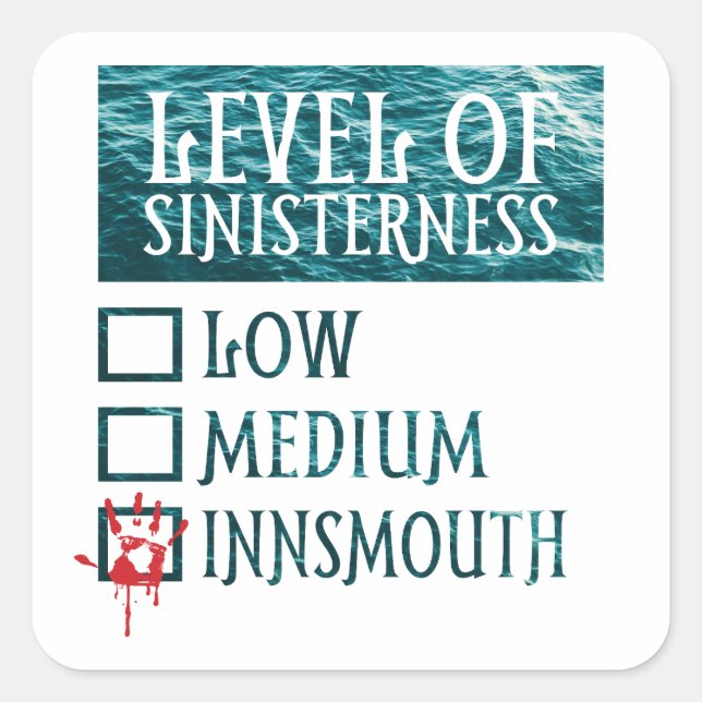 Level of Innsmouth Lovecraft Square Sticker (Front)