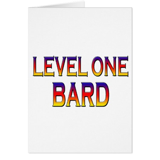 Level one bard cards (Front)