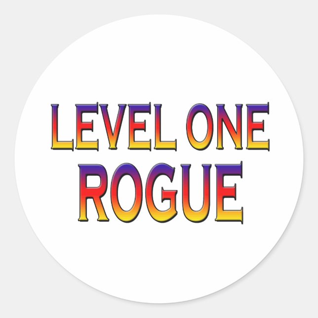 Level one rogue classic round sticker (Front)