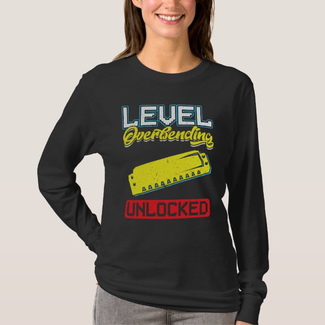Level Overbending Unlocked Harmonica Player T-Shirt (Front)