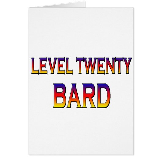 Level twenty Bard Cards (Front)