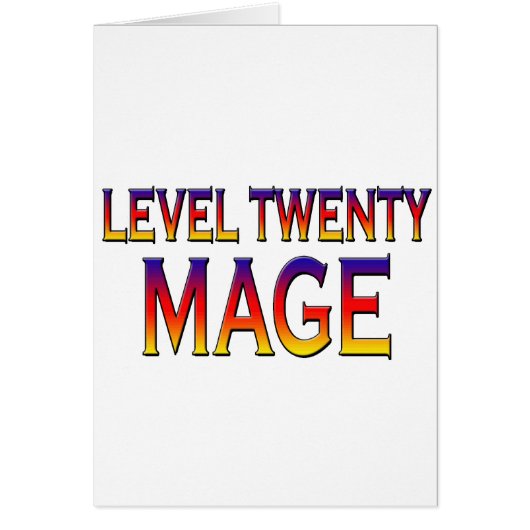 Level twenty Mage Cards (Front)