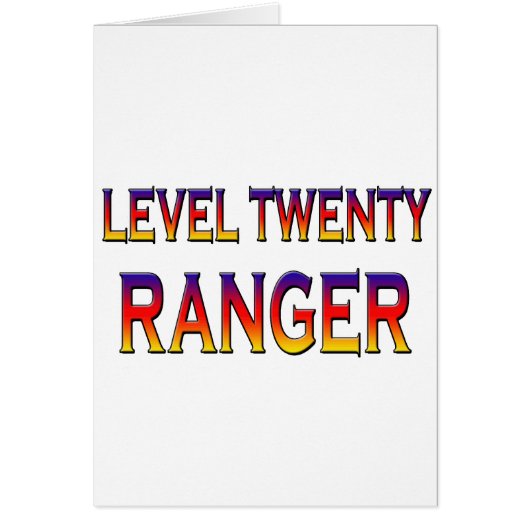 Level twenty ranger cards (Front)