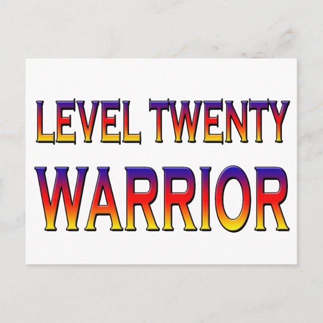 Level twenty warrior postcard (Front)