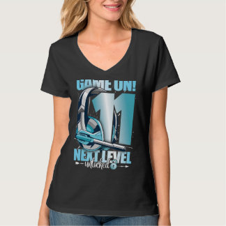 Level Unlocked 11st Birthday 11 Years Boy Girl Gam T-Shirt