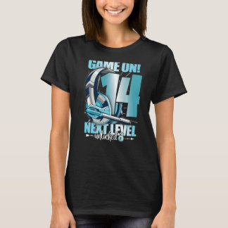 Level Unlocked 14th Birthday 14 Years Boy Girl Gam T-Shirt
