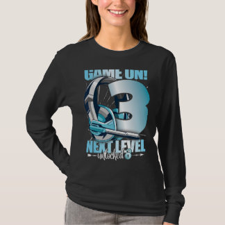 Level Unlocked 3rd Birthday 3 Years Boy Girl Gamin T-Shirt