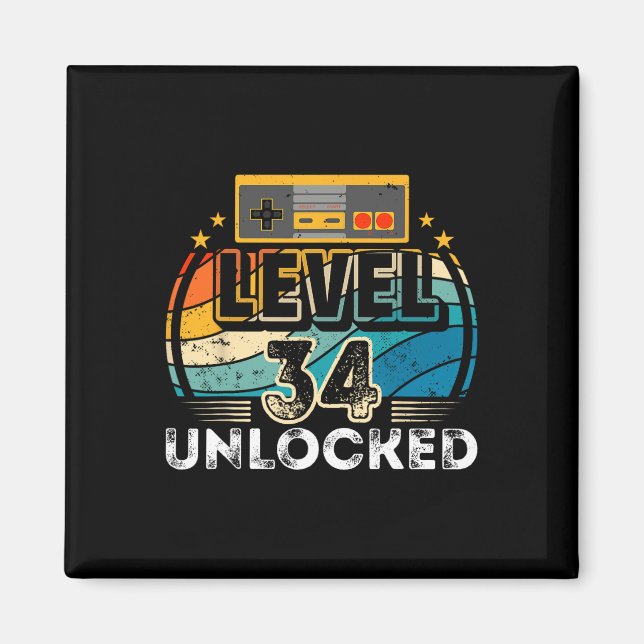 Level &#  Unlocked Birthday Boy &# th Video Game Magnet (Front)