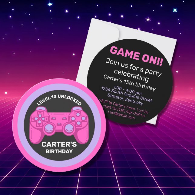 Level Unlocked Birthday Gamer Personalized (A fun invitation for anyone who loves video games. )