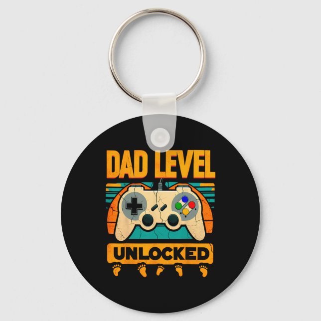 Level Unlocked Father39s Day New Dad  Keychain (Front)