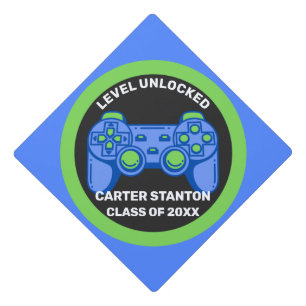 Level Unlocked Gamer Graduation Personalized Graduation Cap Topper
