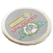 Level Unlocked Video Game Custom Birthday Cookie (Angled)