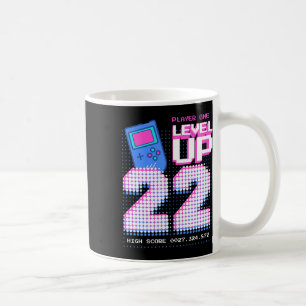 Level Up 22nd Birthday Shirt Funny Video Gamer 22  Coffee Mug