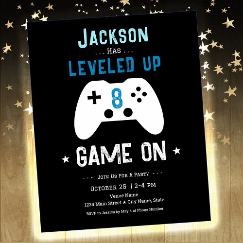 Level Up 8th Birthday Video Game Paper Sheet