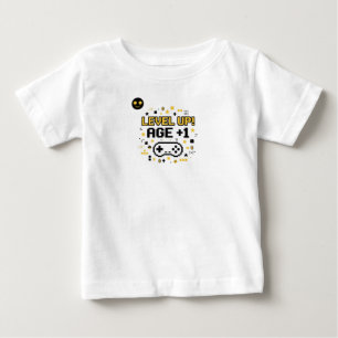 Level Up Age +1 Funny Gaming Birthday pun Baby T-Shirt