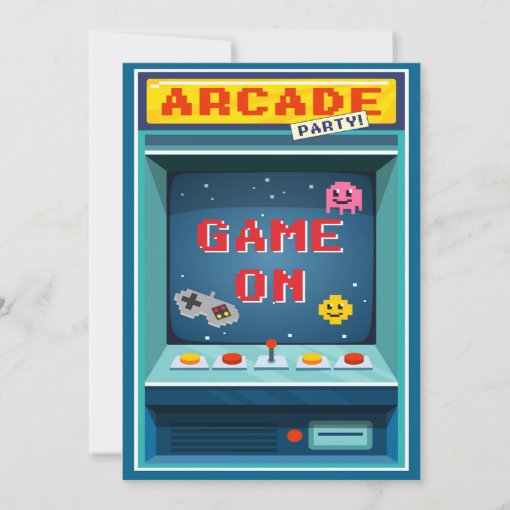 Level Up Arcade Game Birthday Party Invitation | Zazzle