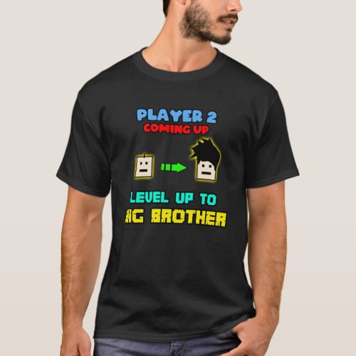 Level Up Big Brother  Sibling Child Little Brother T_Shirt