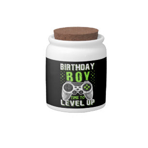 Level Up Birthday Boy Video Game Candy Jar
