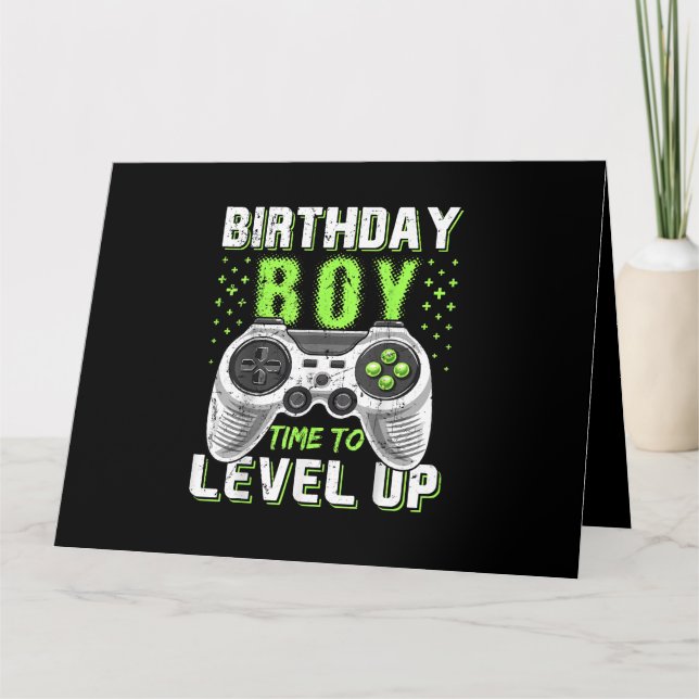 Level Up Birthday Boy Video Game Card (Front)