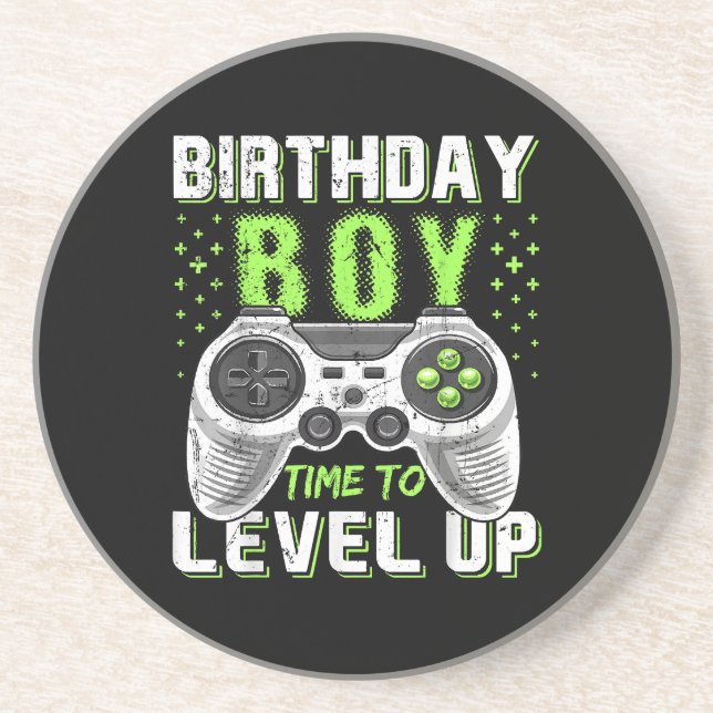 Level Up Birthday Boy Video Game Coaster (Front)