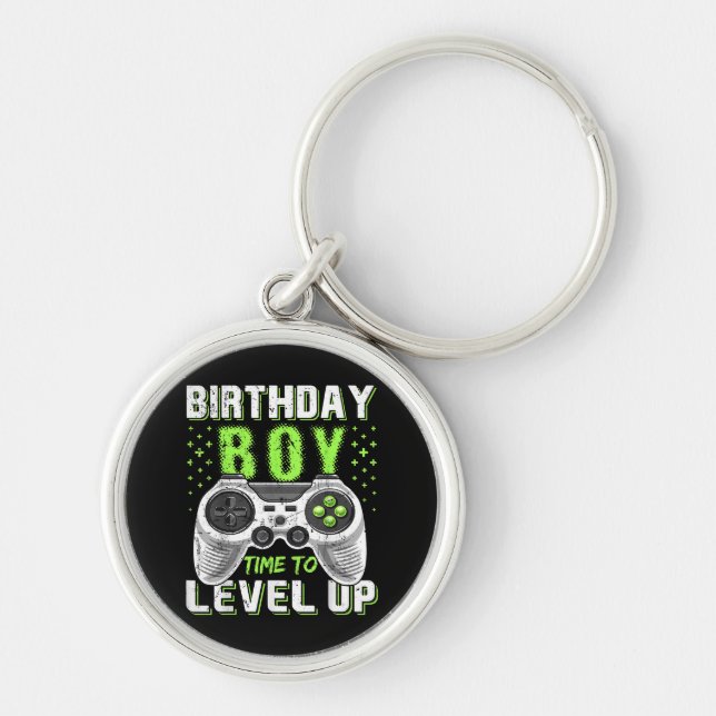 Level Up Birthday Boy Video Game Keychain (Front)