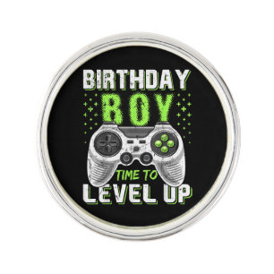 Level Up Birthday Boy Video Game Lapel Pin