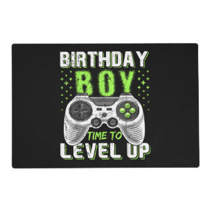 Level Up Birthday Boy Video Game Placemat