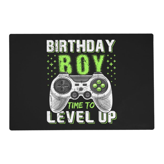 Level Up Birthday Boy Video Game Placemat (Front)