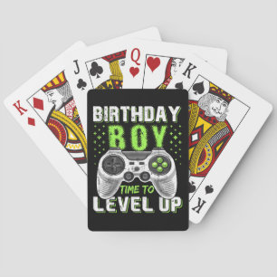 Level Up Birthday Boy Video Game Poker Cards