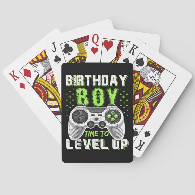 Level Up Birthday Boy Video Game Poker Cards (Back)