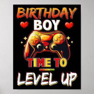 Level Up Birthday Boy Video Game  Poster