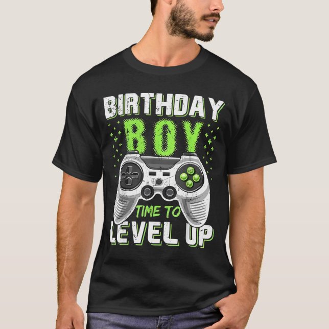 Level Up Birthday Boy Video Game T-Shirt (Front)