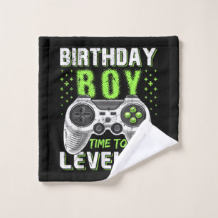 Level Up Birthday Boy Video Game Wash Cloth