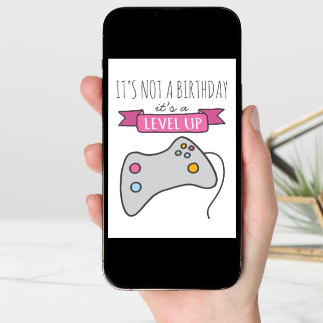 Level Up Birthday Card (Front Digital)