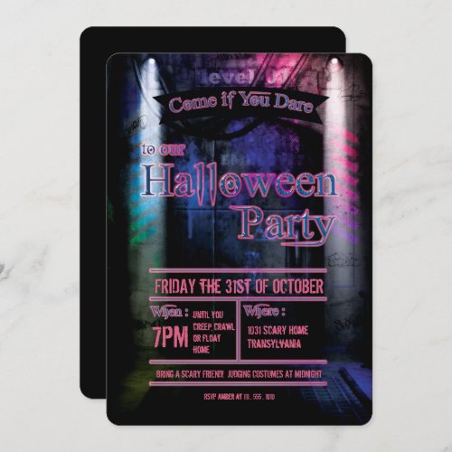 Level Up Decay Halloween Party Invitation