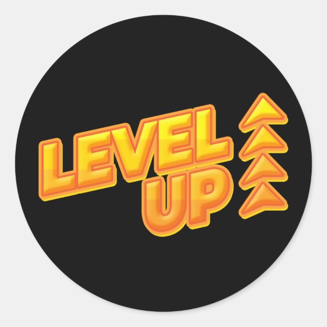Level Up Game Classic Round Sticker (Front)