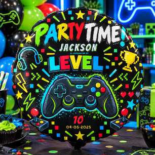 Level Up Gamer 10th Birthday Boy Party Balloon