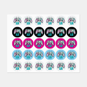 Level Up Gamer Birthday – Video Game Party Favor  Labels
