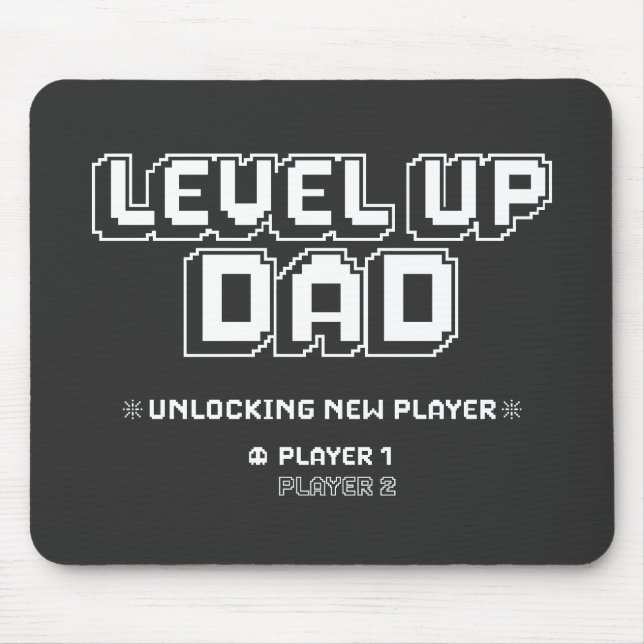 Level Up Gamer Dad Daddy Funny Fathers Day Mouse Pad (Front)