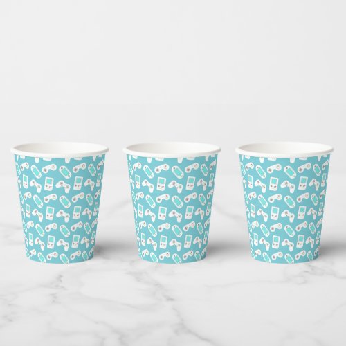 Level Up  Gamer Pattern Paper Cups