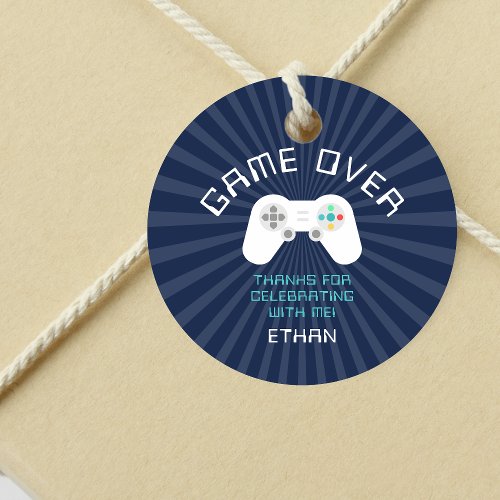 Level Up  Gamer Theme Personalized Birthday Favor Favor Tags