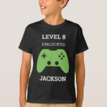 Level Up Gamer Video Game Controller Birthday Kids T-Shirt<br><div class="desc">Level Up Gamer Green Video Game Controller Birthday Kids T-shirt. Infant,  toddler,  child and adult sizes. Level up with this birthday shirt. Add name and age. www.SamAnnDesigns.com</div>